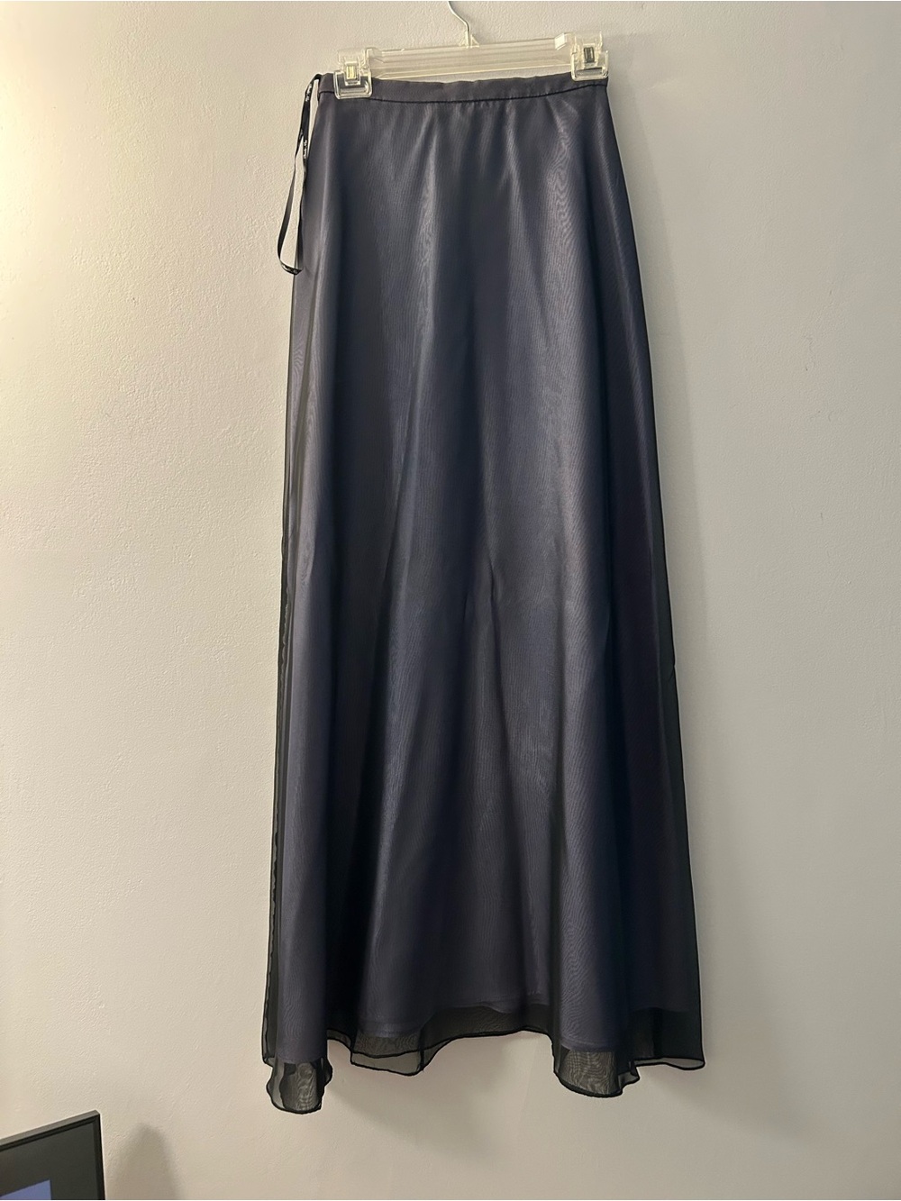 Blondie Nites by Jaslene Navy with Black Chiffon overlay Maxi Skirt